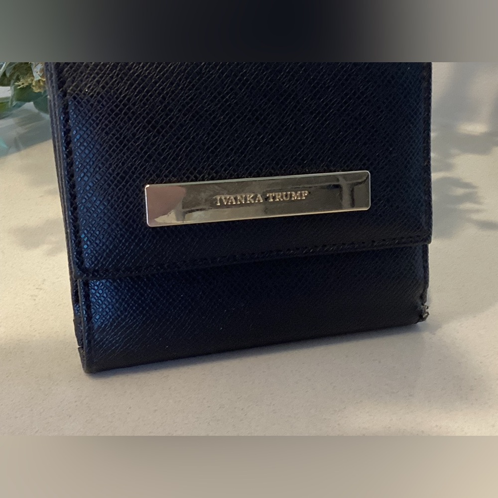 Ivanka Trump Black Tri-Fold Wallet w Coin Purse & Card Holder